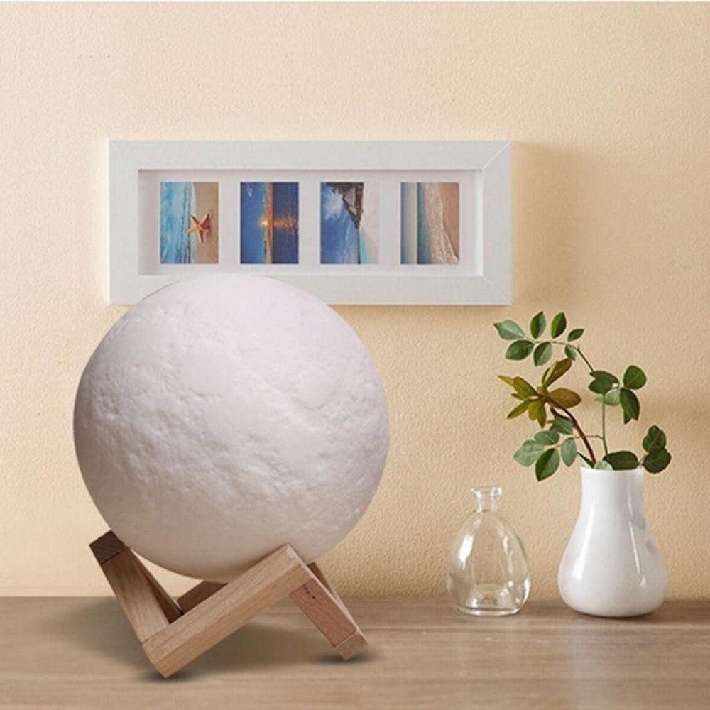 Luminária Lua Cheia 3d Abajur Decorativa Usb Com Suporte - 4