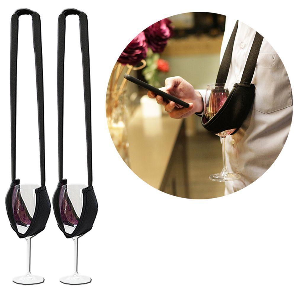 Kit 2 Porta Taça Para Pescoço C/ Alça Portátil Festas Evento - 2