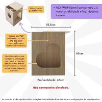 Mesa Lateral De Apoio Cama Pet 52,5cm Multimóveis Cr45237 Carvalho/off White Carvalho/off White - 6