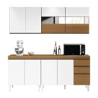 Armário De Cozinha Completa Com Balcão E Vidro Reflecta 9 Portas 2 Gavetas Clara Atacama - Branco - 2