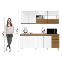 Armário De Cozinha Completa Com Balcão E Vidro Reflecta 9 Portas 2 Gavetas Clara Atacama - Branco - 3