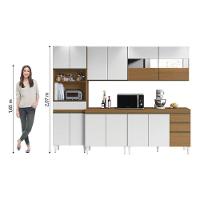 Armário De Cozinha Completa Com Vidro Reflecta 3 Gavetas Clara Atacama - Branco Aramóveis Atacam-off - 2