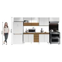 Armário De Cozinha Completa Com Vidro Refleta 11 Portas 2 Gavetas Clara Atacama-branco Aramóveis - 2