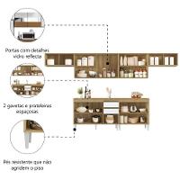 Armário De Cozinha Completa Com Vidro Refleta 11 Portas 2 Gavetas Clara Atacama-branco Aramóveis - 3