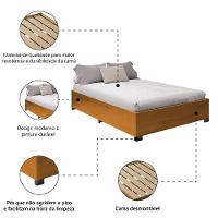 Cama Box Base Casal Para Colchão De Até 1,38m Desmontável Aruba Cinamomo Dobuê Cinamomo - 2