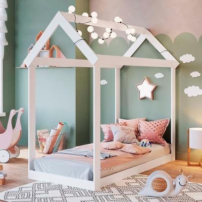 Cama Casa Com Colchão Infantil Montessoriana Branco Movvi Jm Móveis