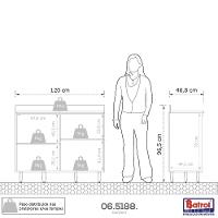 Balcão De Cozinha Confort 1,20 Cinamomo Com Off White Batrol Cinamomo Com Off White