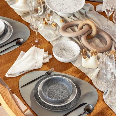 Conjunto De Pratos De Sobremesa 06 Peças Flat Gray Oxford