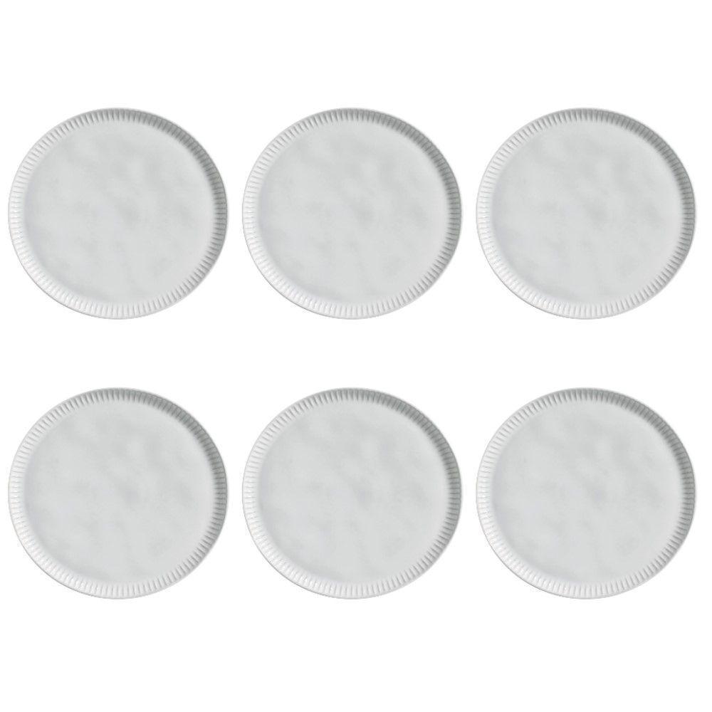 Conjunto De Pratos Rasos 06 Peças Linhas New White Porto Brasil - 1