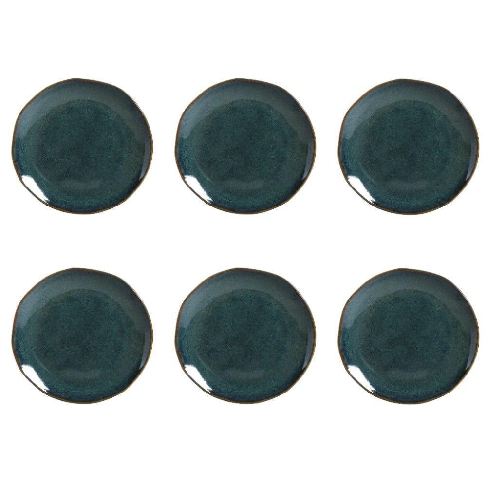 Conjunto De Pratos De Sobremesa 06 Peças Orgânico Oceano Porto Brasil - 1