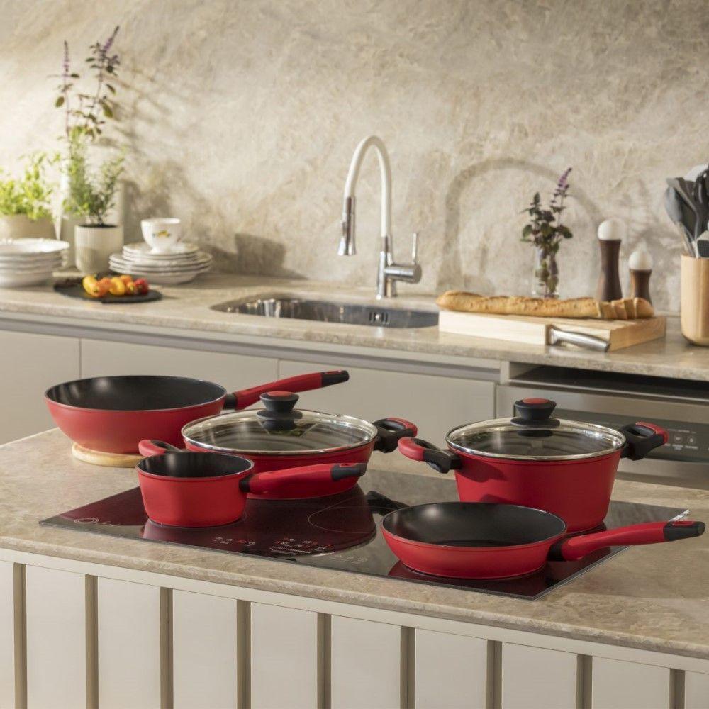Caçarola Everyday 24 Cm 4,3 L Vermelha Em Alumínio Forjado Com Revestimento Antiaderente Indução - 4