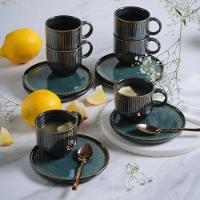 Conjunto De Xícara De Chá Empilhável Com Pires 06 Peças Linhas Oceano Porto Brasil - 3