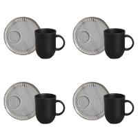 Conjunto De Canecas Com Pires 04 Peças Linhas Dust Porto Brasil - 1