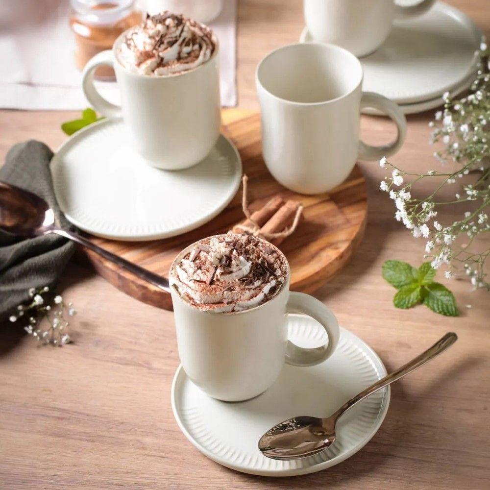 Conjunto De Canecas Com Pires 04 Peças Linhas Clay Porto Brasil - 4