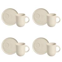 Conjunto De Canecas Com Pires 04 Peças Linhas Clay Porto Brasil - 1