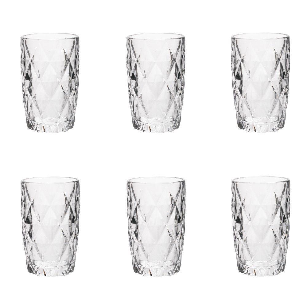 Conjunto De Copos De Vidro Para água 6 Peças 350 Ml Diamonds Lyor - 1
