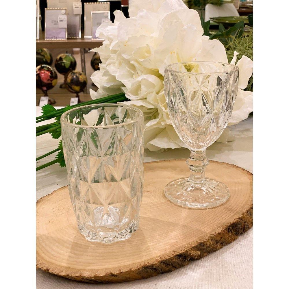 Conjunto De Copos De Vidro Para água 6 Peças 350 Ml Diamonds Lyor - 3