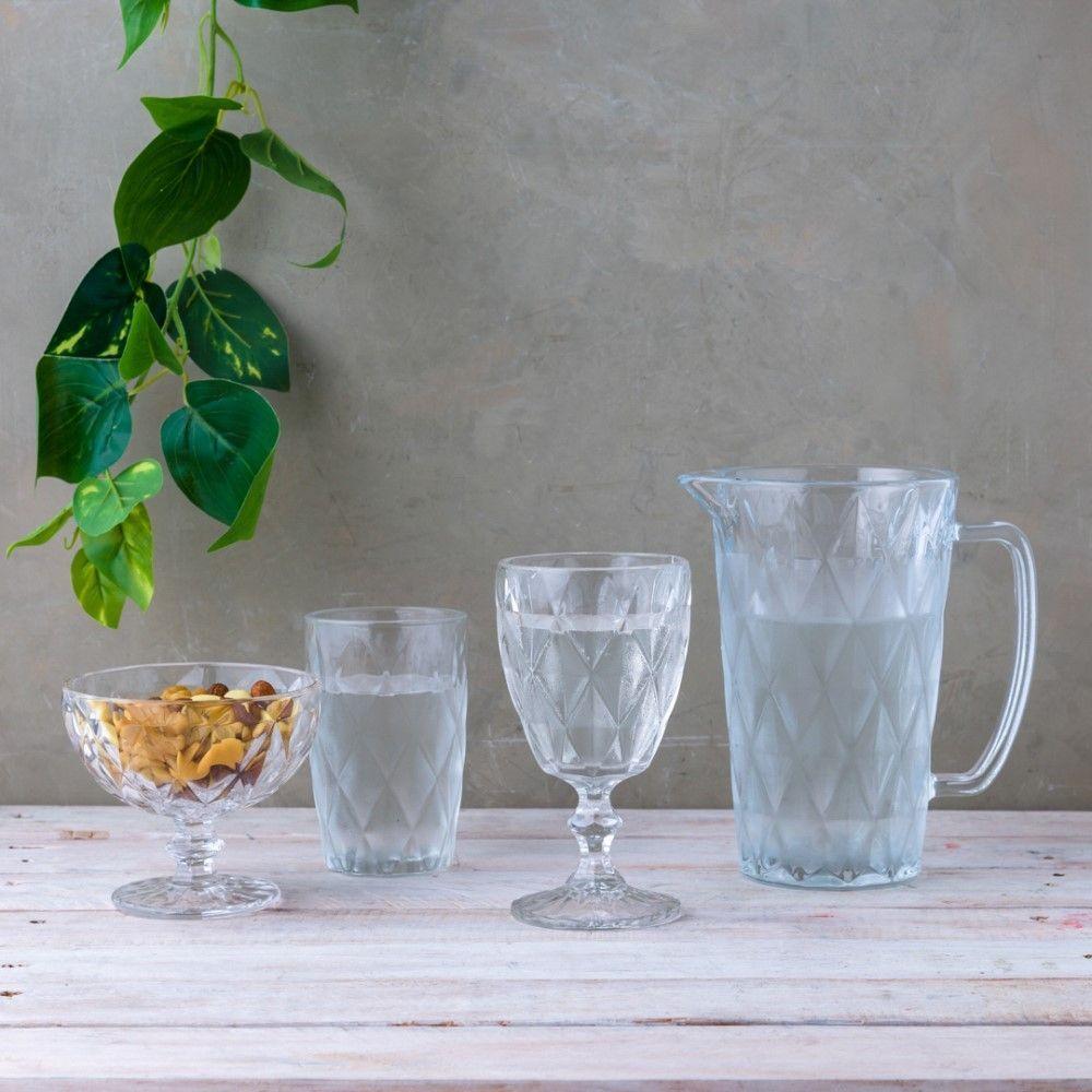 Conjunto De Copos De Vidro Para água 6 Peças 350 Ml Diamonds Lyor - 4