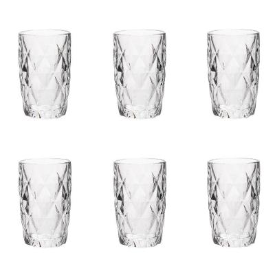 Conjunto de Copos de Vidro para Água Diamonds 6 Peças 350ml Transparente Lyor
