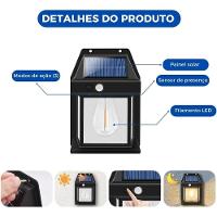 Luminária Solar Externa Potente Arandela Energia Solar, Lâmp - 5