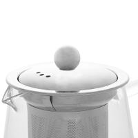 Bule Para Chá Em Vidro E Aço Inox Com Infusor 750 Ml Lyor
