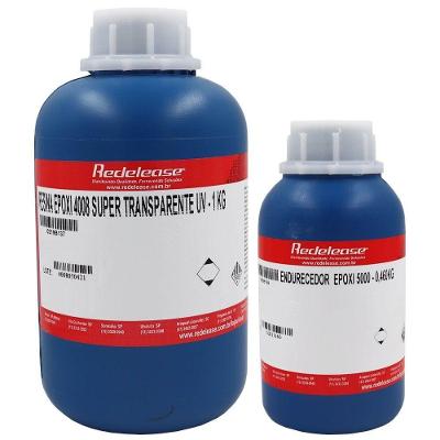 Resina Epoxi 4008 Baixa Viscosidade Ultra Transparente E Proteção Uv Com Endurecedor (1,430 Kg)
