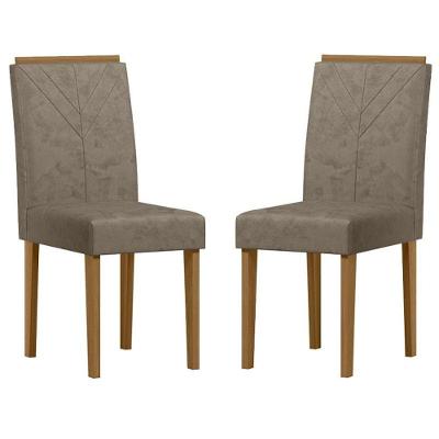 Cadeira Para Mesa De Jantar Amanda Kit 2 Peças Ype Camursa Marrom - New Ceval