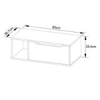 Balcão Gabinete Para Banheiro Suspenso Ambiente Bn3644 Amêndoa Branco - Tecnomobili - 2