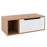 Balcão Gabinete Para Banheiro Suspenso Ambiente Bn3644 Amêndoa Branco - Tecnomobili