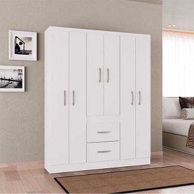 Guarda Roupa Casal Milão 6 Portas Bater 2 Gavetas Branco Brilho MDP