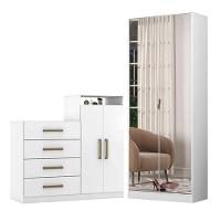 Cômoda Sapateira áurea E Armário Multiuso Grife Branco - Demóbile - 1