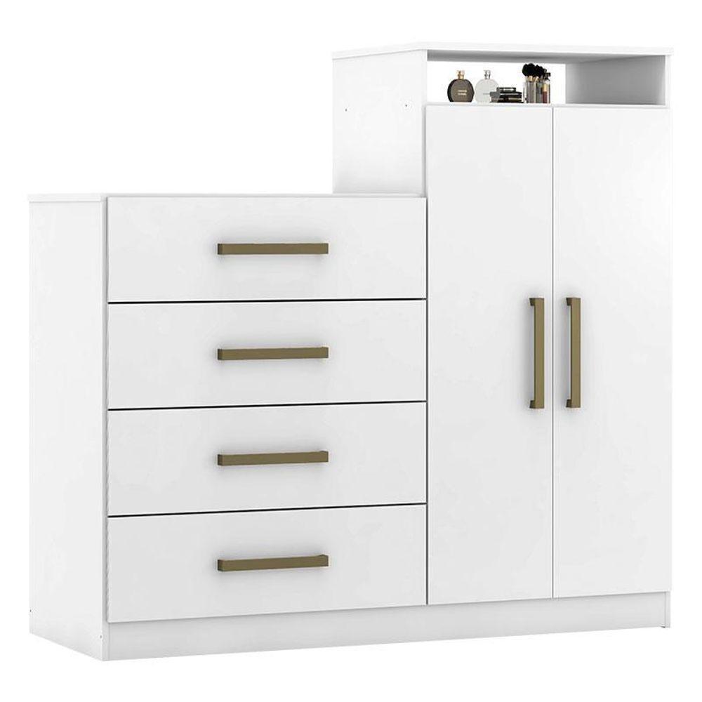 Cômoda Sapateira áurea Branco Brilho - Demóbile - 1