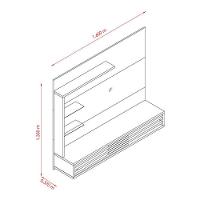 Estante Home Theater Suspenso Com Aparador E Mesa De Centro Frizz Select Calacata Off White - Madetec - 6