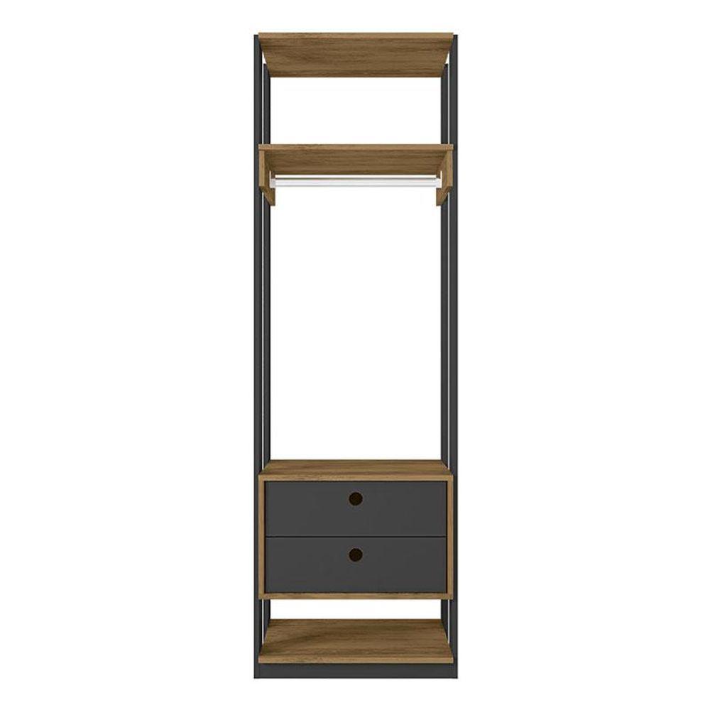 Guarda Roupa Modulado Titan Com Gavetas Preto Freijó - Móveis Leão - 3