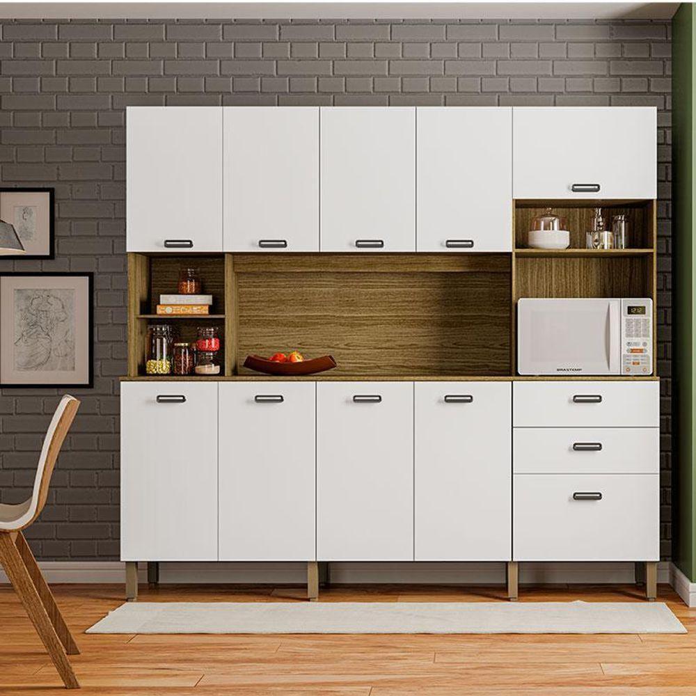 Cozinha Ambiente Intense 10 Portas E 2 Gavetas Freijó Supremo - Kits Paraná - 1