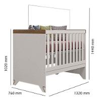 Berço Americano Retro Maya Com Cômoda Gaveteiro Emilly Off White Carvalho - Canaã - 5