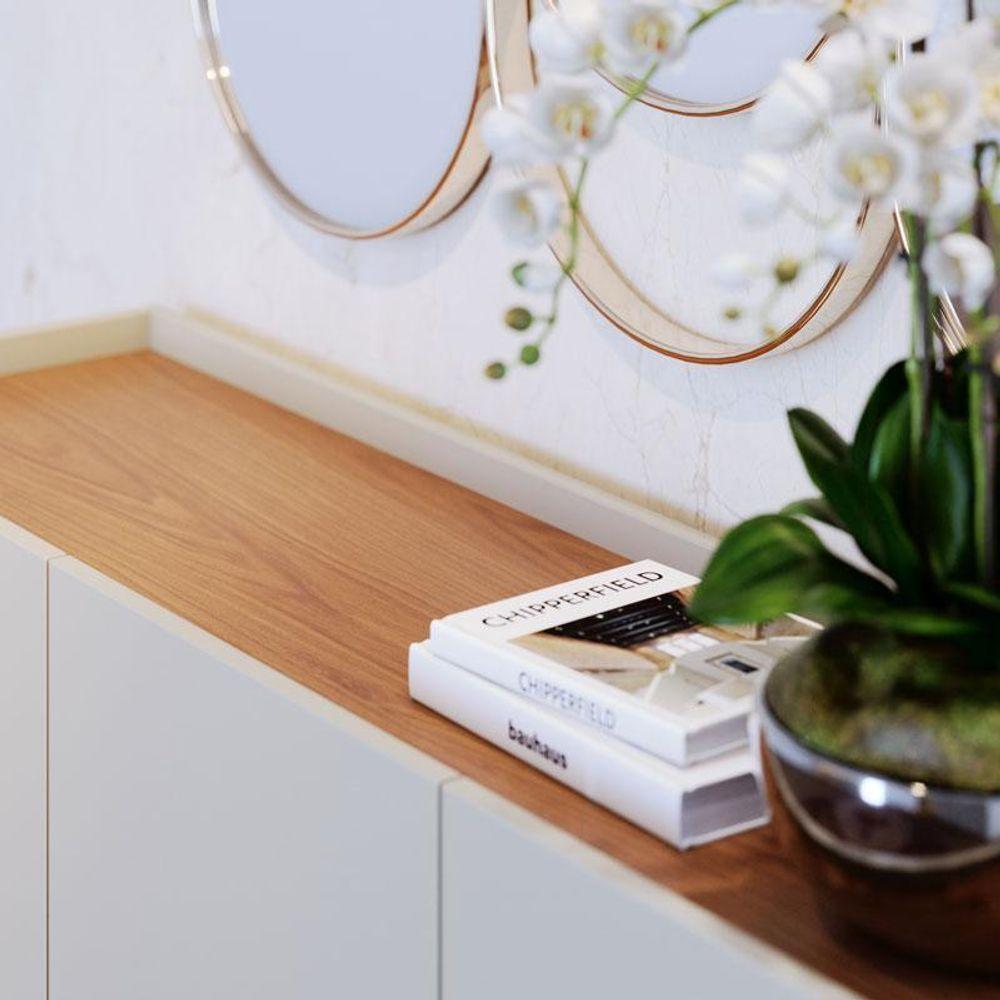 Aparador Buffet Ambiente Jurerê Off White Matte Freijó - Colibri - 2