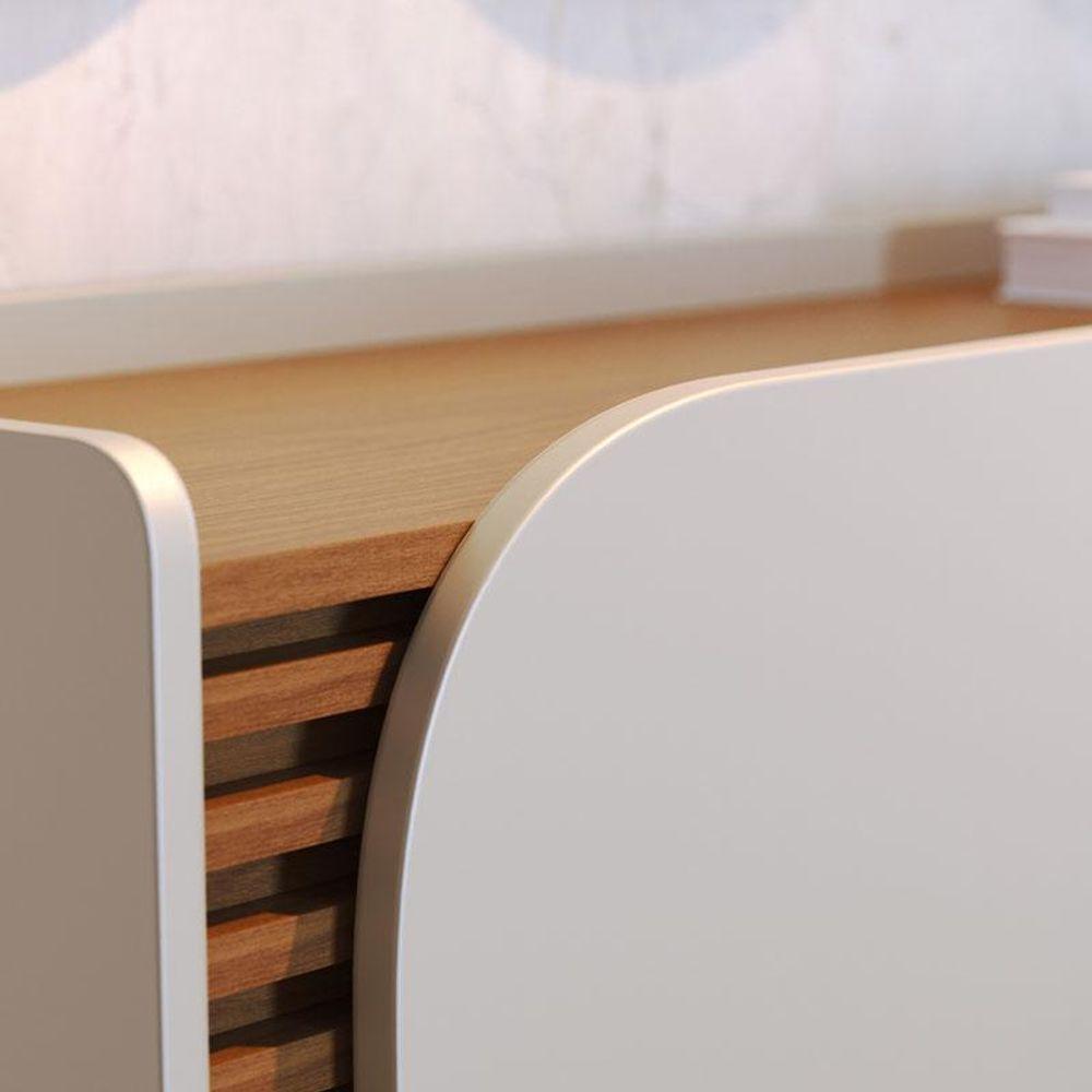 Aparador Buffet Ambiente Jurerê Off White Matte Freijó - Colibri - 3