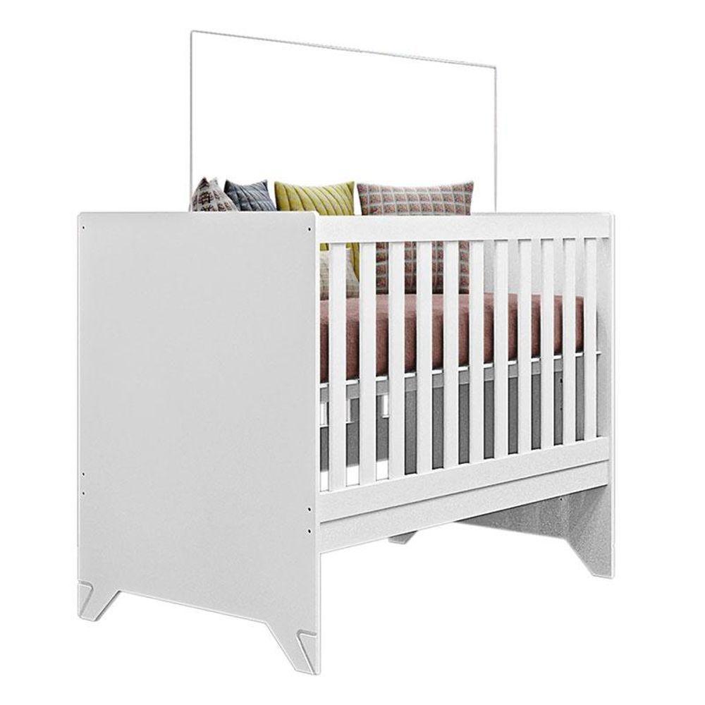 Quarto De Bebê Eloá Com Berço Americano Retro Maya Branco Acetinado - Phoenix Baby - 7