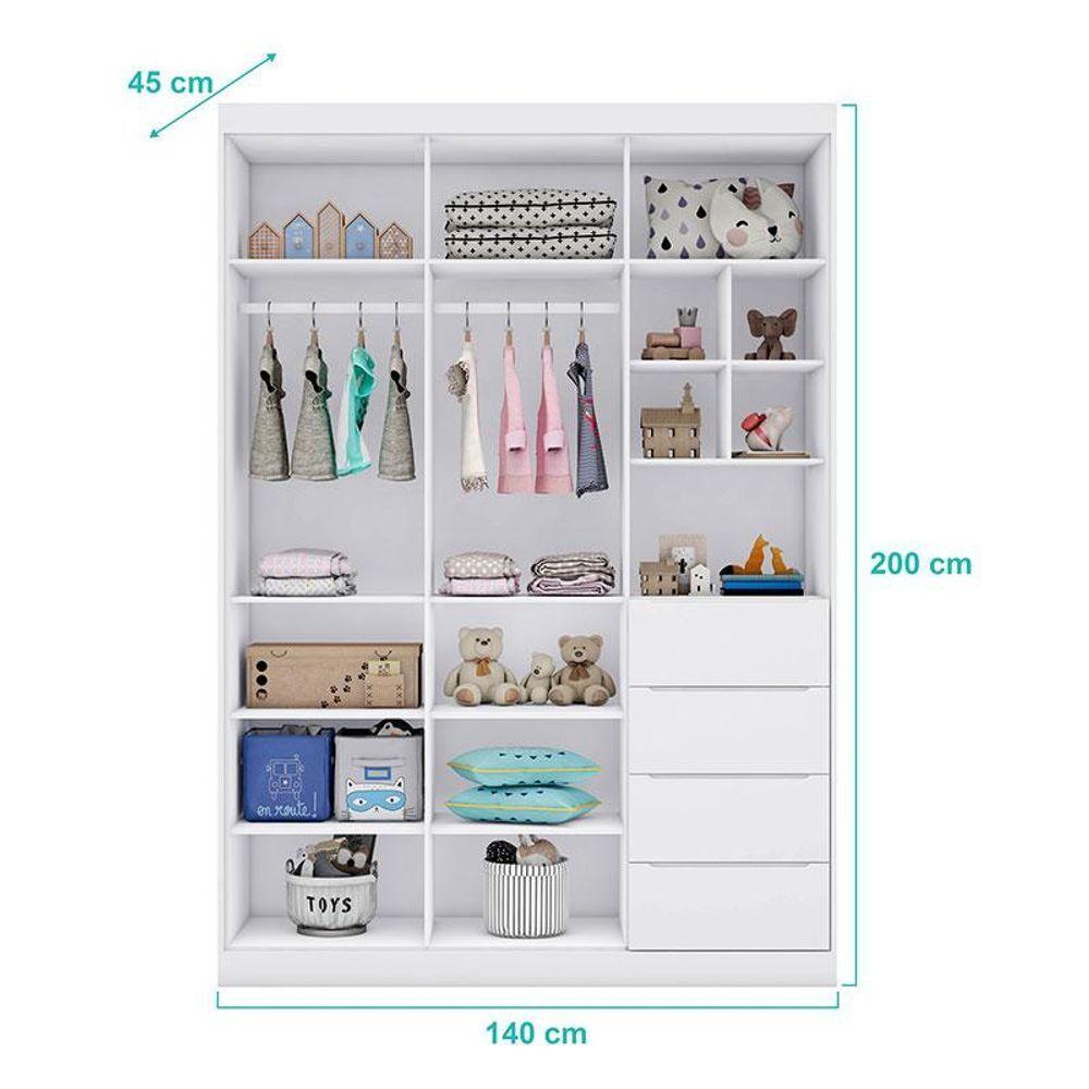 Quarto De Bebê Eloá Com Berço Americano Retro Maya Branco Acetinado Com Colchão Ortobom - 9