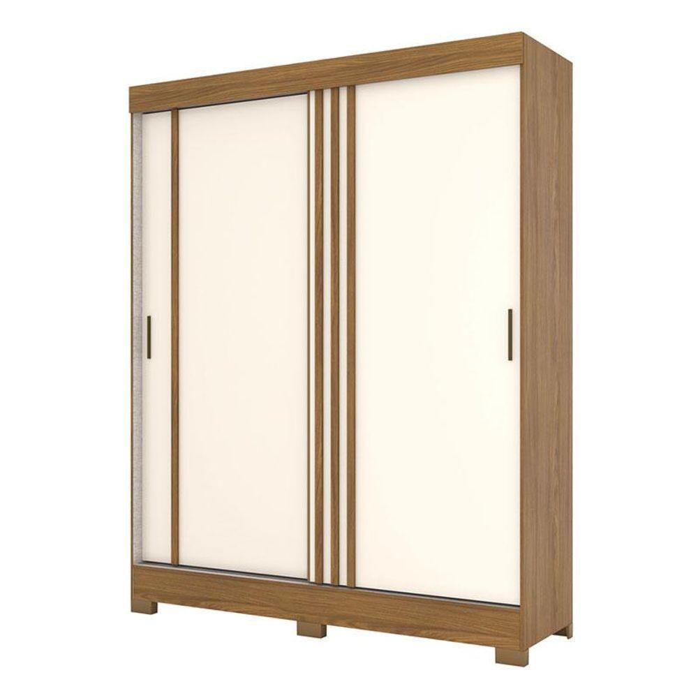 Guarda Roupa Solteiro B353 Nature Off White Cinza Flex - Briz Móveis - 1