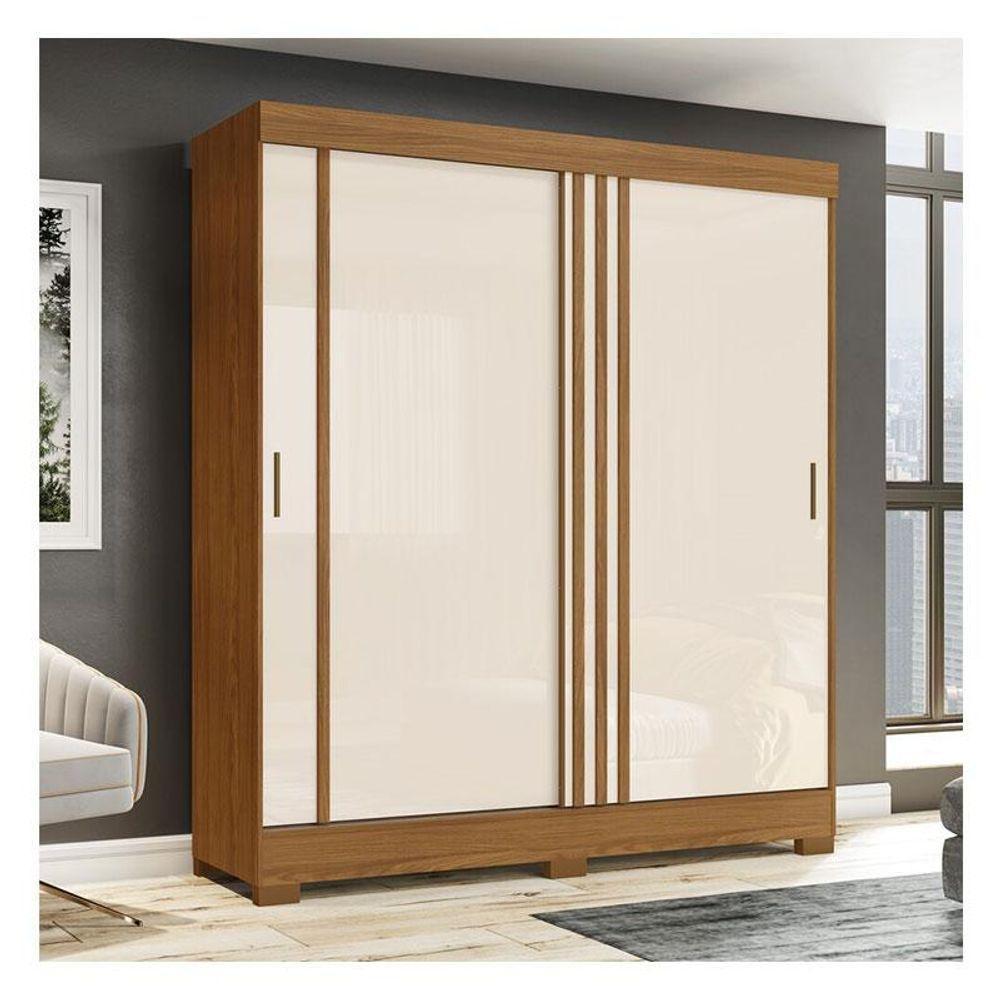 Guarda Roupa Solteiro B353 Nature Off White Cinza Flex - Briz Móveis - 2