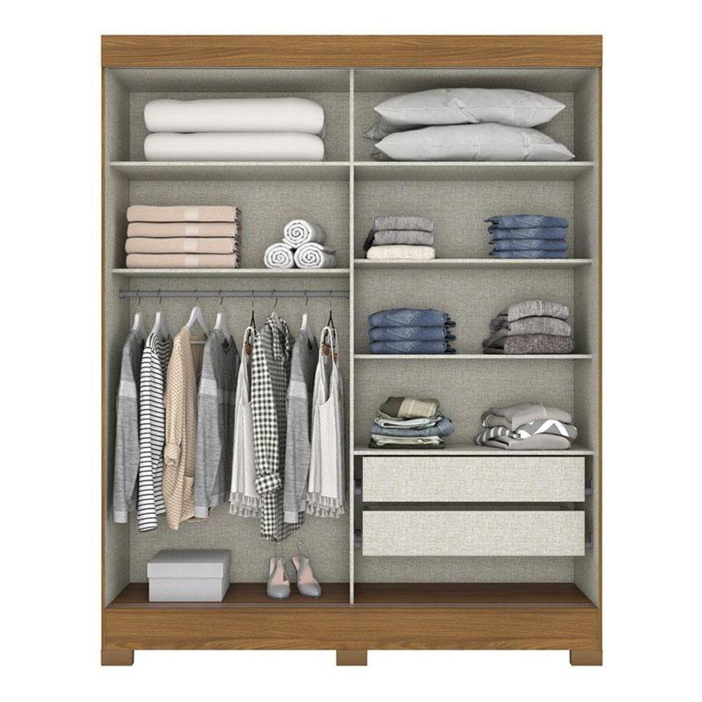 Guarda Roupa Solteiro B353 Nature Off White Cinza Flex - Briz Móveis - 7