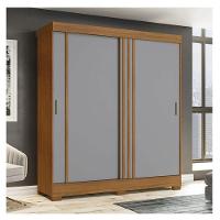 Guarda Roupa Solteiro B353 Nature Off White Cinza Flex - Briz Móveis