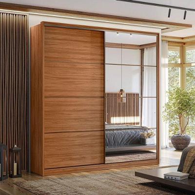 Guarda Roupa Casal Belga Ambiente Nogueira Touch Flex Com Espelho Demóbile - Demartêz