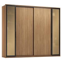 Guarda Roupa Casal Laredo Amêndola Touch Nude Prime Flex Com Portas De Vidro Reflecta - Demartez - 5