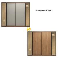 Guarda Roupa Casal Laredo Amêndola Touch Nude Prime Flex Com Portas De Vidro Reflecta - Demartez - 6