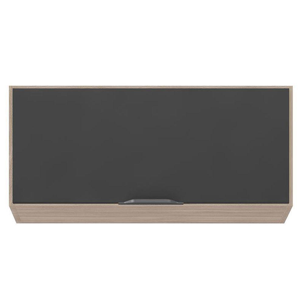 Armário Aéreo Para Cozinha Firenze 1 Porta Avena Grafito - Demóbile - 4