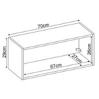 Armário Aéreo Para Cozinha Firenze 1 Porta Avena Grafito - Demóbile - 2