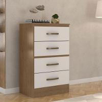 Cômoda Lite 4 Gavetas Nature Off White - Móveis Leão - 3